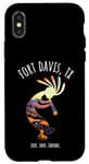 Coque pour iPhone X/XS Fort Davis Texas USA Motif Kokopelli dansant