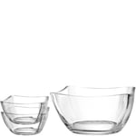 LEONARDO HOME Piazza 024412 Lot de 3 bols de service modernes en verre pour les fêtes, passent au lave-vaisselle, hauteur 14,4 cm, transparent