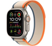 APPLE Watch Ultra 2 Cellular - 49 mm Titanium Case with Orange & Beige Trail Loop, S/M, Cream,Silver/Grey,Orange