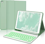 Étui Clavier Pour Ipad 9.7 Pouces Azerty Français Clavier Pour Ipad 6ème,5ème Génération,Ipad Pro 9.7 Pouces,Ipad Air 2,Ipad Air,Clavier Bluetooth Détachable Sans Fil,Vert Clair