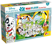 Liscianigiochi- Disney DF Maxi Floor Carica Enfants, 86641, Puzzle Double Face 24 pièces 101 Dalmatiens