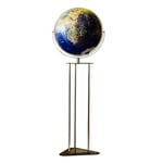 DSHUJC World Globe Illuminated Rechargeable Relief Map Globe Smart Touch Earth Floor Globe Lamp for Educational Geographic of the World Decor with Metal Triangle Bracket Base 43cm