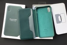 Genuine Apple iPhone XS MAX Leather Folio Case FOREST GREEN RRP £129