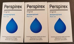 Perspirex Original Antiperspirant Roll On 20ml - 3 Pack