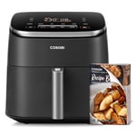 COSORI Air Fryer TurboBlaze, 6L Compact Design, 9 Functions with 5 Auto Fan Speeds Airflow System, Fast and Energy Saving, 30℃ to 230℃, Quiet, 110+ Recipes, Oil Free, Non-stick, Dishwasher Safe