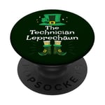 Technician Leprechaun St. Patrick's Day Design PopSockets PopGrip Adhésif