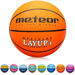 meteor® Mini Ballon de Basket, Taille 4, idéal pour Les Mains des Enfants de 5 à 10 Ans et pour la Formation au Basket-Ball, Souple, avec Surface adhérente, Orange