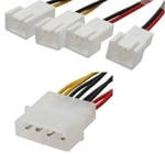 Intern splitter adapter - 4-pin 5.25" til 4 x 3 pin blæser stik