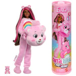 Barbie Poupée Barbie Cutie Reveal Bisounours avec costume en peluche Grosfarceur et 10 surprises, dont le changement de couleur et un mini ours, JCN95