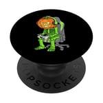 Jeu Halloween Squelette Jack O Lantern Gamer Garçons Enfants PopSockets PopGrip Adhésif