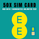 50 x EE Sim Card Bulk New Classic Pay As You Go EE Tri-cut Sim Card UK