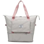 Rosa Resväska Gym Bag Sport Duffel Set Fällbar Annat Barn Bagage Vattentät Herr Resväskor med Stor Kapacitet Grey-Powder Grey-Powder