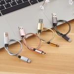 Lightning Micro Usb Data Sync Charge Cable 20cm Braided Short Me Gold