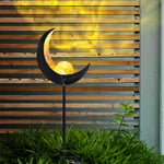 Solaire LED Fiche Lampe Lune Extérieur Éclairage Véranda Support Boule en Verre