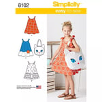 Simplicity Child's Dress and Cat Bag Sewing Pattern, 8102