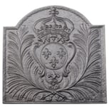 Plaque de cheminée couronne de France grise H. 46,5 cm X L. 47 cm, Dommartin