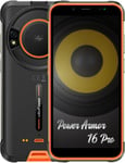 Armor 16 Pro Android 12 Telephone Incassable,Haut-Parleur 122db,Batterie 9600mah,Lampe Torche Puissante,16mp+8mp,4go+64go,5,93"" Smartphone Etanche,Emplacement Pour 3 Cartes,Nfc Orange