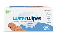 WaterWipes Baby Wipes Sensitive Newborn Biodegradable Unscented, 99.9% Water, 9