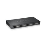 ZYXEL GS1920-48V2, 50 PORT SMART MANAGED SWITCH 48X GIGABIT COPPER AND 4X GIGABIT DUAL PERS., HYBRID