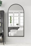 MirrorOutlet The Arcus - Black Framed Modern Full Length Arched Leaner/Wall Mirror 63" X 31" (160CM X 80CM) Silver Mirror Glass with Black All weather Backing