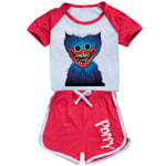 Poppy Playtime Girls Qutfit kortärmad T-shirt & shorts Set Z Red 120cm