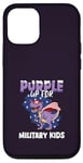 Coque pour iPhone 12/12 Pro Purple Up For Military Child Military Kids Dinosaure