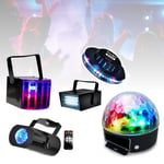 PACK JEUX DE LUMIERE Dj 5 EFFETS DERBY - STROBOSCOPE - MINIWAVE - ASTRO - OVNI BAR CLUB DISCO SOIREE SONO ANNIVERSAIRE CADEAUX