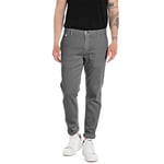 Replay Men's Hyperflex Chino Trousers with Stretch, Gray (Medium Gray 176), 32W / 32L