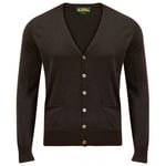 Alan Paine cardigan merinoull mörkbrun