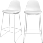 Rendez-vous Déco - Chaise pour îlot central 65 cm blanche (lot de 2) - leni