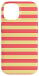 Coque pour iPhone 14 Rose pêche jaune rayé girly esthétique Preppy Stripes