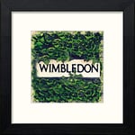 L Lumartos Home Décor - Wall Art - Tennis Wimbledon Street Sign Contemporary Home Decor Wall Art Watercolour Print, Black Wood Frame, 8 x 8 Inches