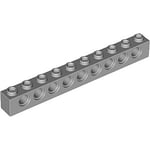 Technic Brick 1 x 10 Ø4.9 (Medium Stone Gray)