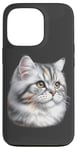 Coque pour iPhone 13 Pro Portrait de chat tigré argenté x chat mignon