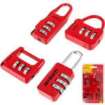 Amtech 4pc Digit Combination Security Padlock Resettable Luggage Locker Lock Set