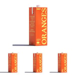 Eager Orange Juice with Bits 100% Squeezed Perfect Fruit Mixer, NFC Not From Concentrate, Single Carton, 1 x 1 Litre (Pack of 4)