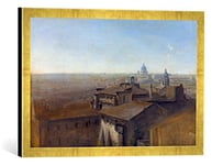 Kunst für Alle 'Image encadrée de Johann Georg Von Dillis Vue sur St. Peter Impression d'art dans Le Cadre de Main de qualité Images à Rome de la Villa Malte de, 60 x 40 cm, Or Raya