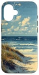 Coque pour iPhone 16 Plage de sable avec dunes - Graphique vintage