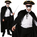 Mens Highway Rat Fancy Dress Costume Tricorn Hat Cape Nose World Book Day Outfit