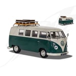 FR- Vanguards VW CAMPER TYP 2 PEARL WHITE AND VELVET GREEN 1:43 - VA14500