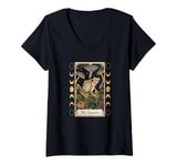 Womens The Empress Frog Tarot Style Graphic, Cool Novelty Frog V-Neck T-Shirt