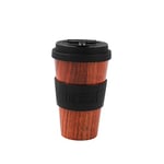 IDRINK®- Tasse à café en RPET avec ouverture et bouchon en silicone, facile à transporter Tasse à emporter de 435 ml en plastique recyclé 8,7 x 8,7 x 15 cm 435 ml (WOOD)