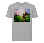 T-Shirt Homme Col Rond Zelda Plaine Hyrule A Cheval Jeux Video