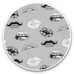 2 x Vinyl Stickers 25cm (bw) - Funky Lips Lipstick Girls  #39736