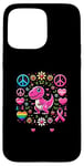 Coque pour iPhone 15 Pro Max Peace Love Cure T-Rex Dinosaure Sensibilisation au cancer du sein