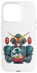 Coque pour iPhone 15 Pro Max Ramen Japonais Mecha Robot Géant La Grande Vague Anime