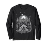 Camping Is The Tent Mountain Forest Camper Design Graphic Long Sleeve T-Shirt