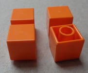 Lego Minifigure head Square Orange x4