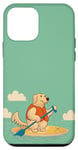 Coque pour iPhone 12 mini Planche de stand up paddle en forme de chien mignon