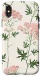 Coque pour iPhone X/XS Rose pastel Fleurs sauvages Fleurs sauvages Vintage Botanique